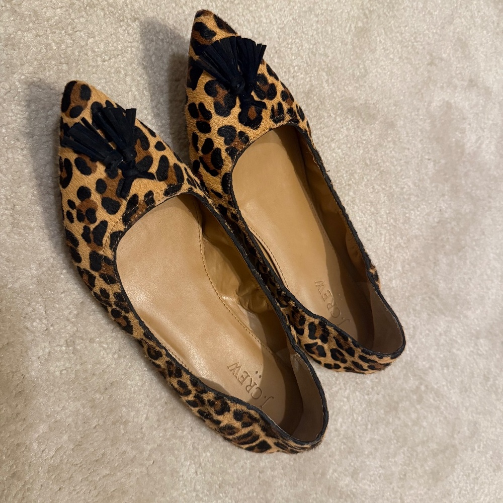 J. Crew leopard ballet flats women’s 8.5